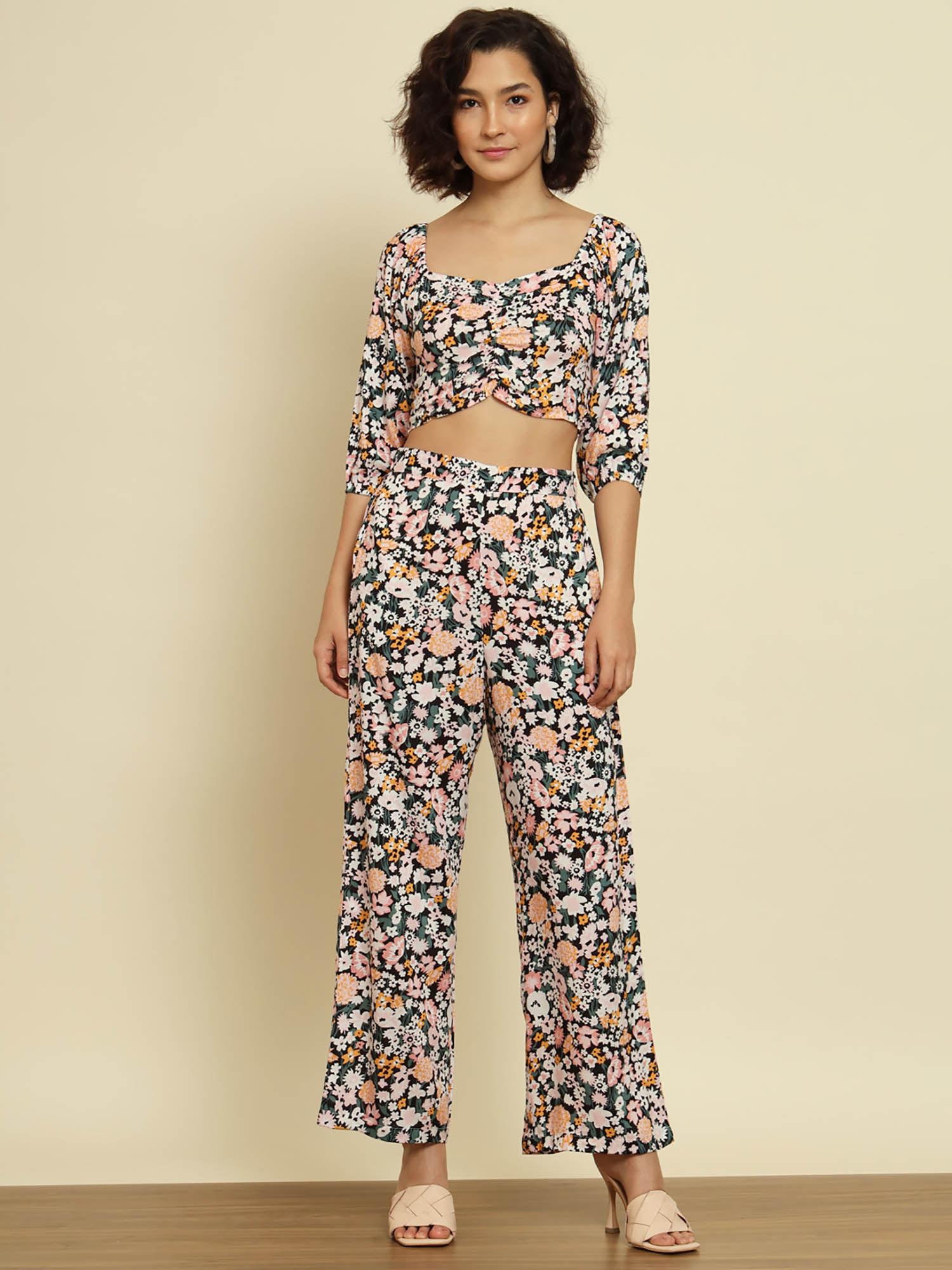 multi color floral printed co-ord (set of 2)