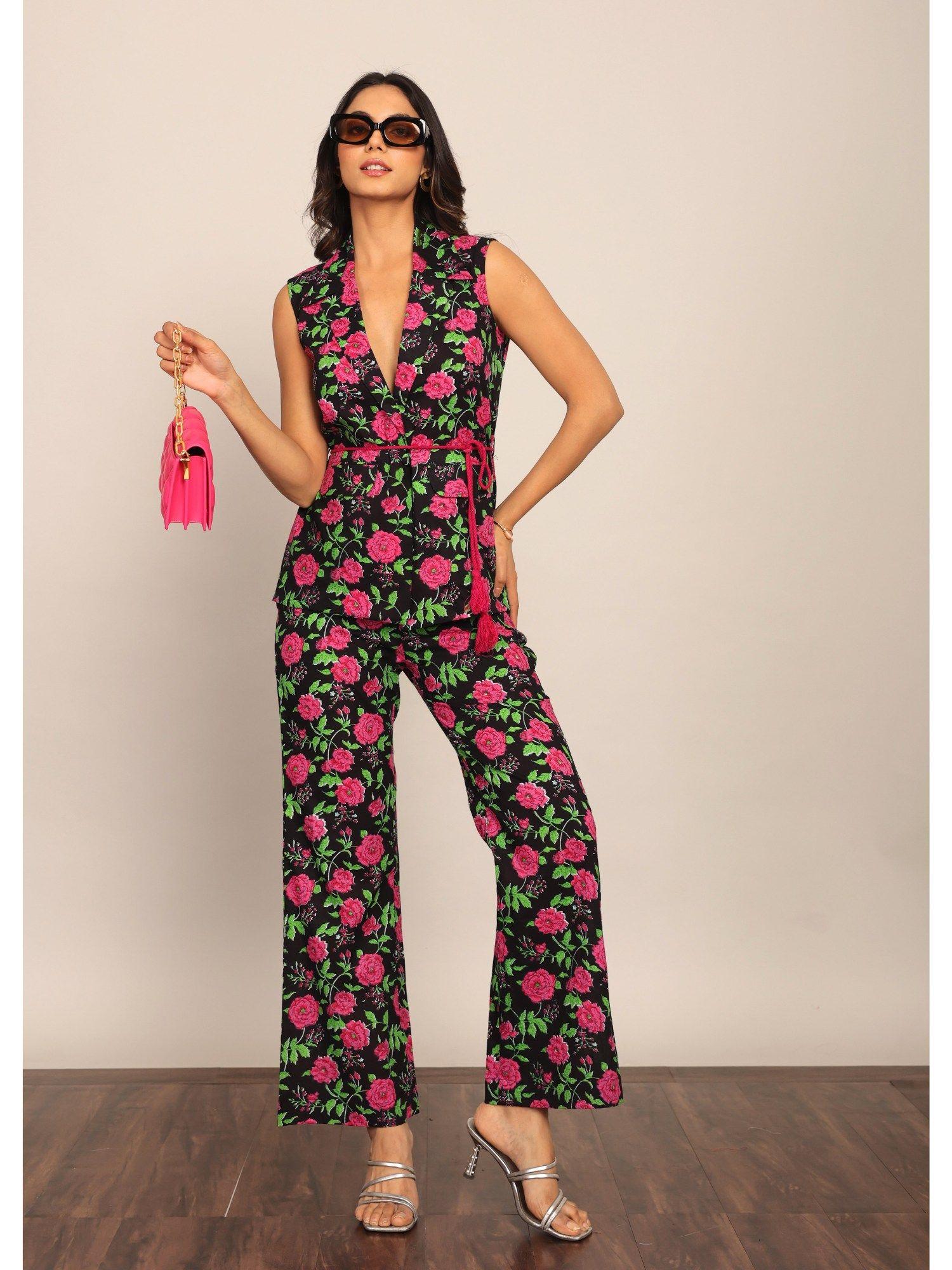 multi-color floral relaxed co-ord (set of 3)