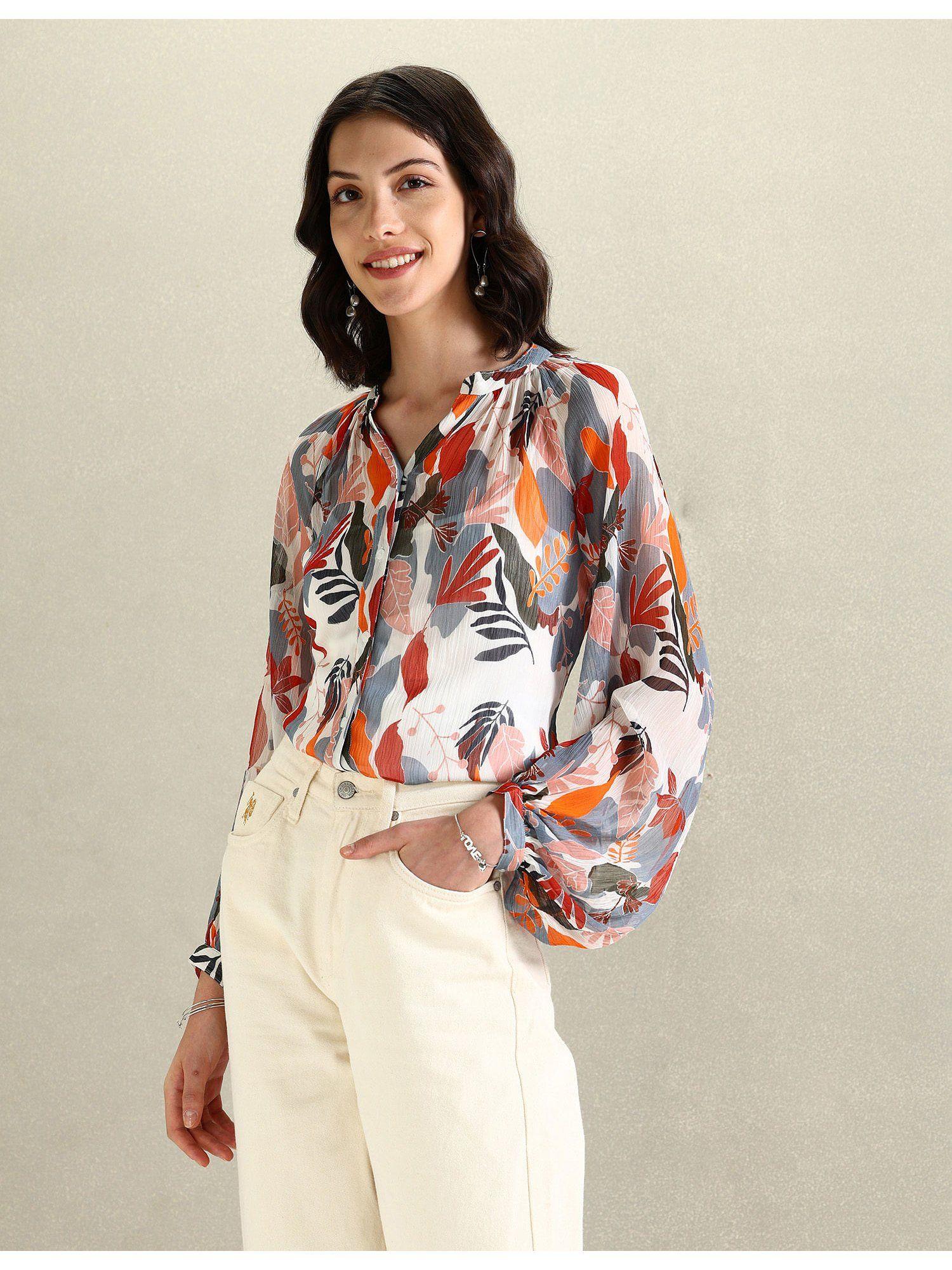 multi-color floral shirt