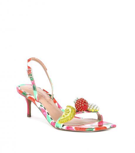 multi color fruit bead heels