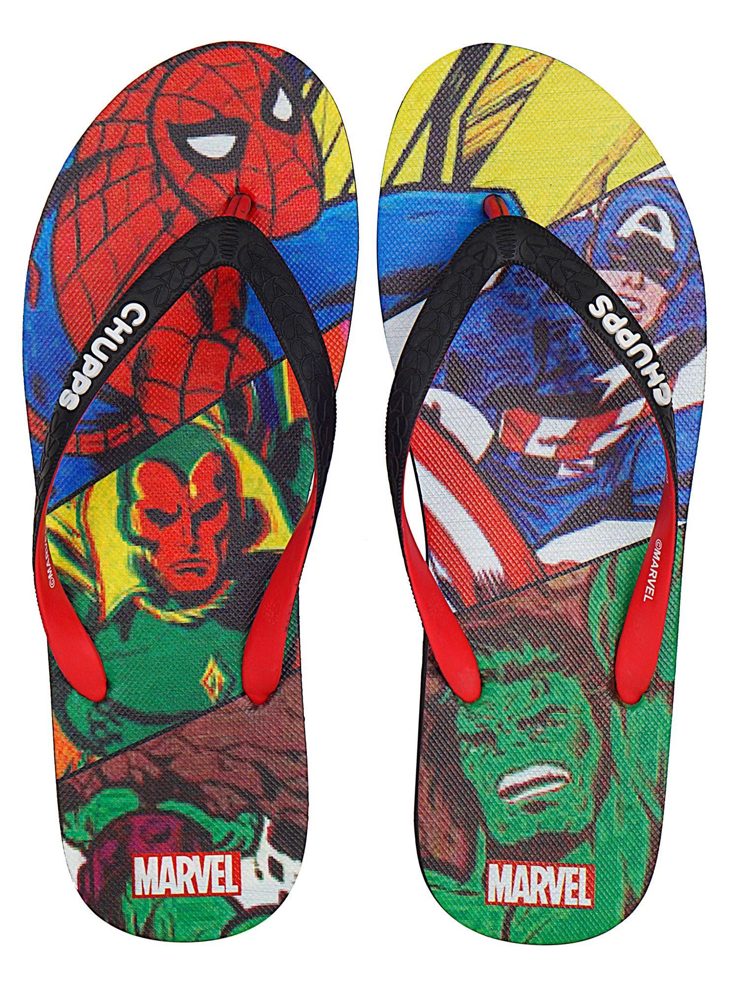 multi-color graphic marvel vintage rubber flipflops