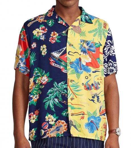 multi color hawaiian floral shirt