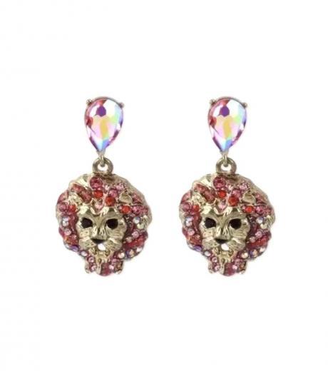 multi color lovely lion earrings