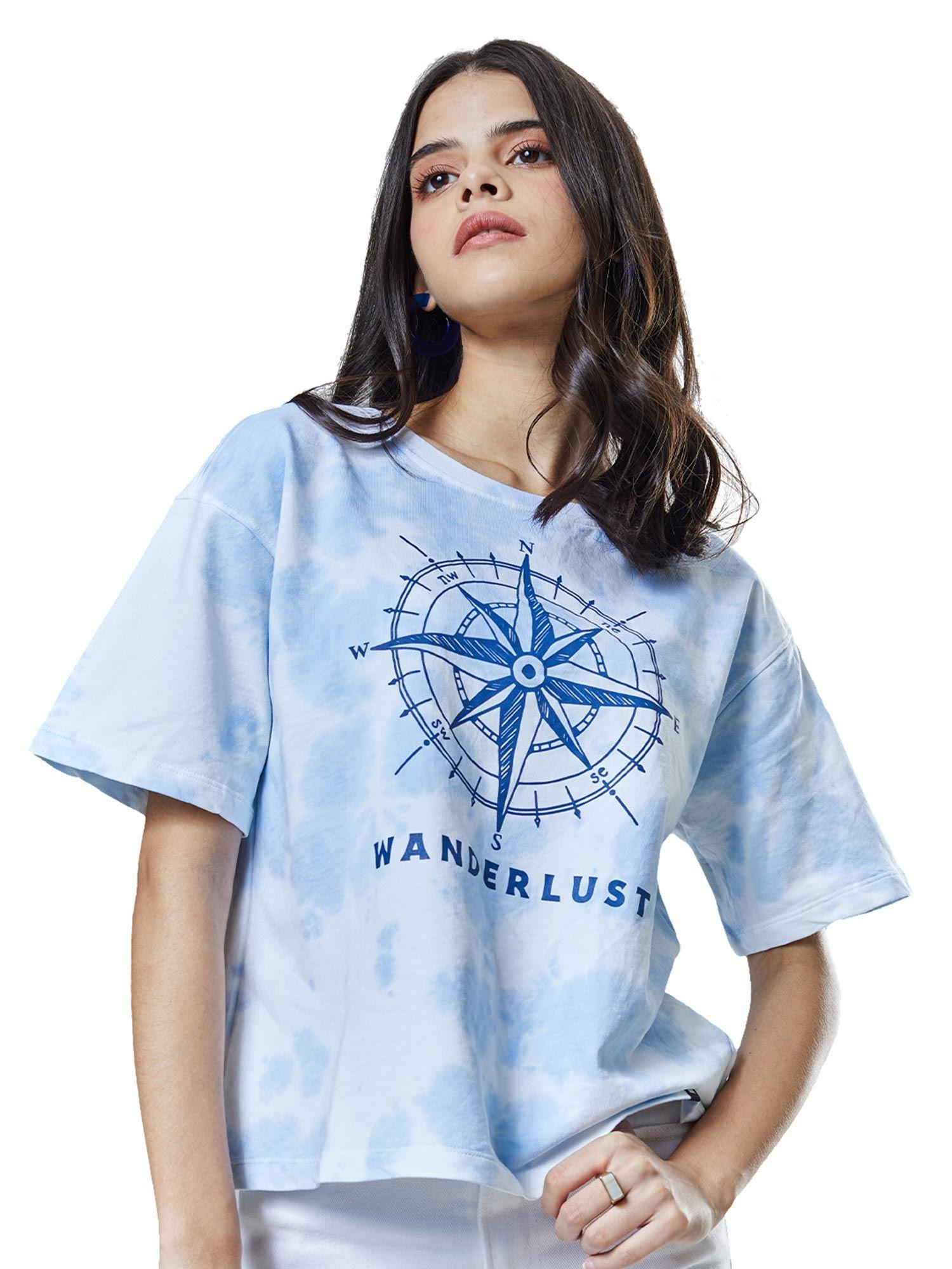 multi-color official wanderlusting oversized t-shirts for women