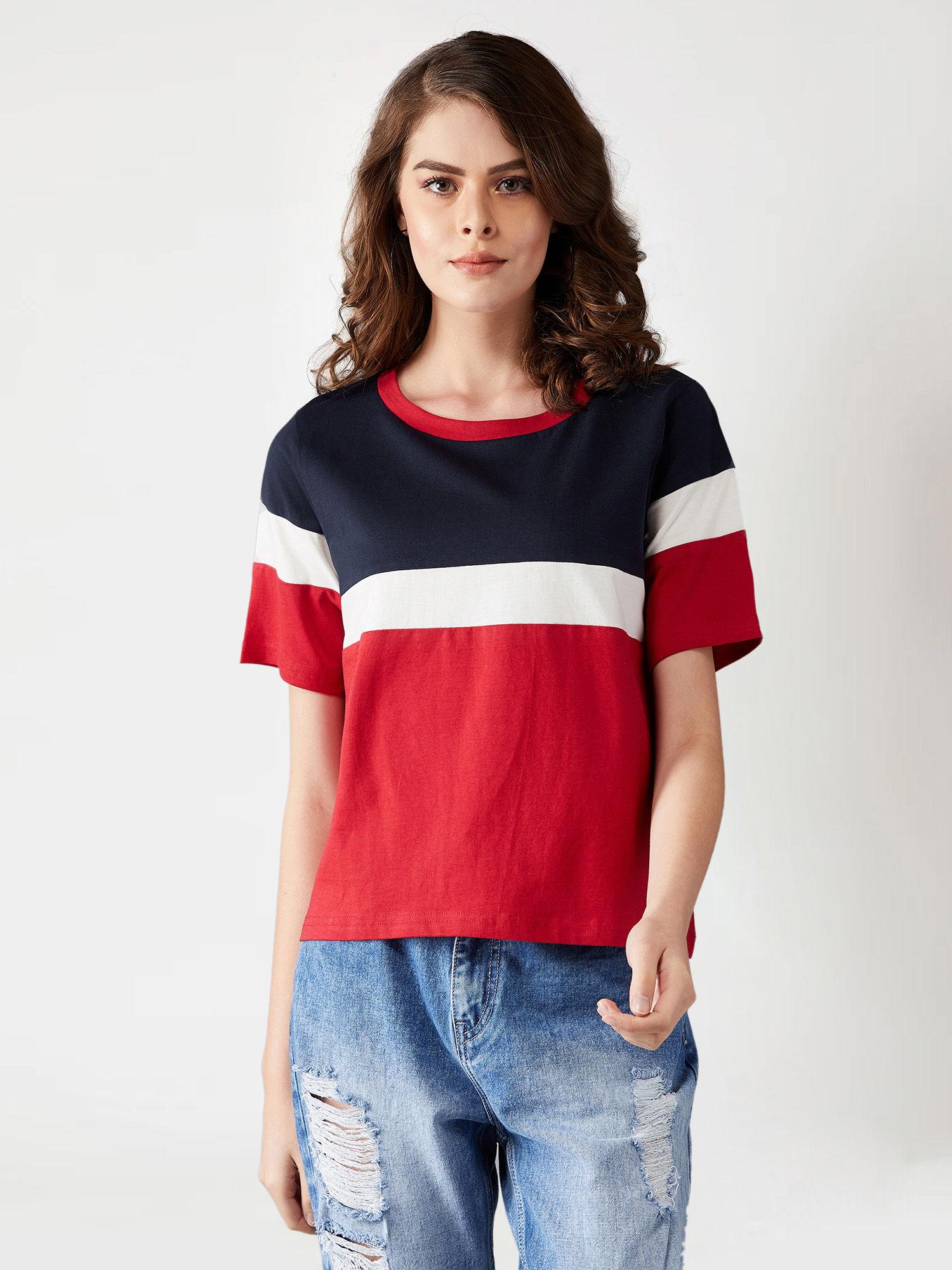 multi-color paneled t-shirt