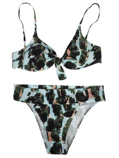 multi color printed bikini set