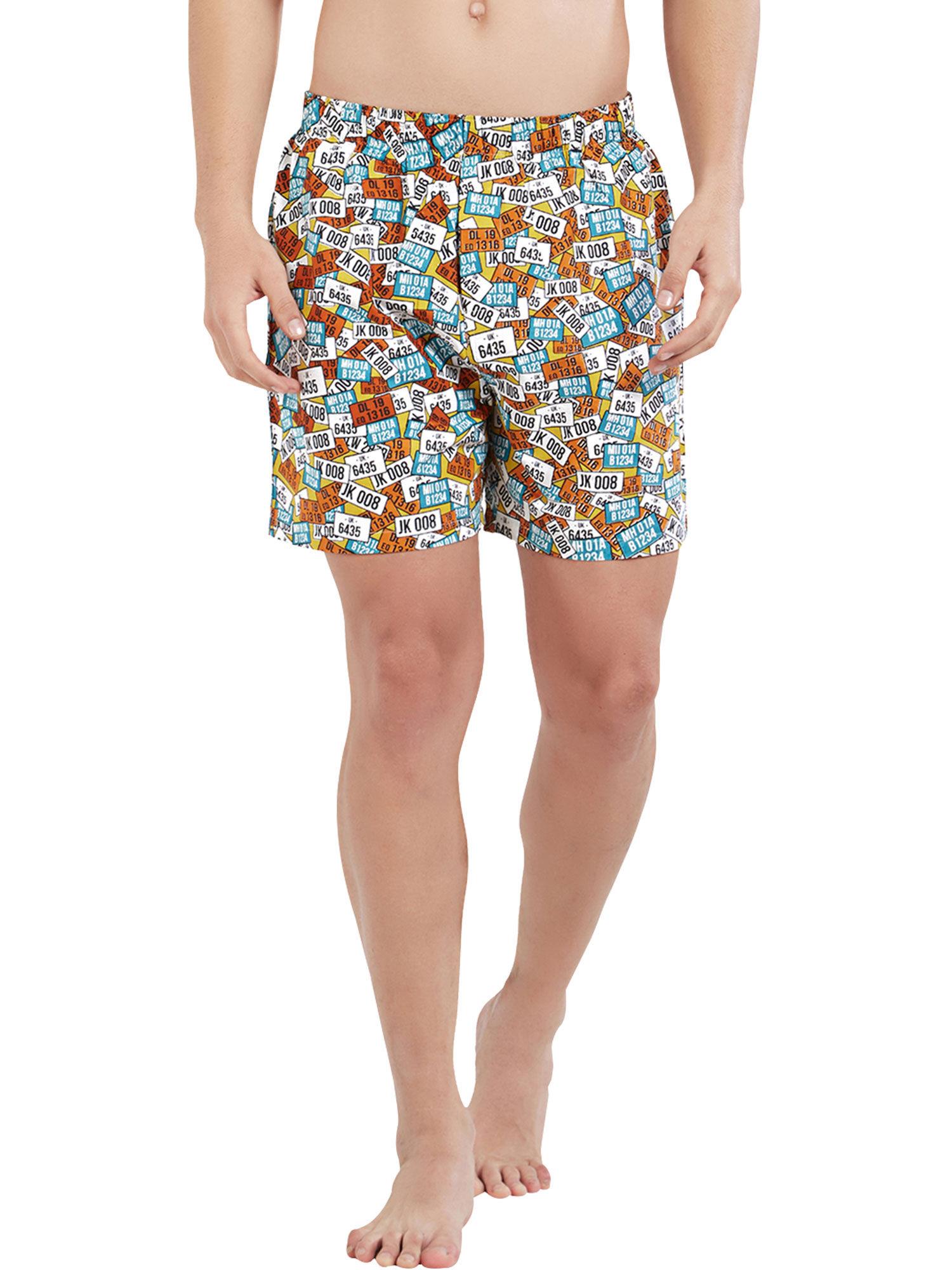 multi-color printed boxer