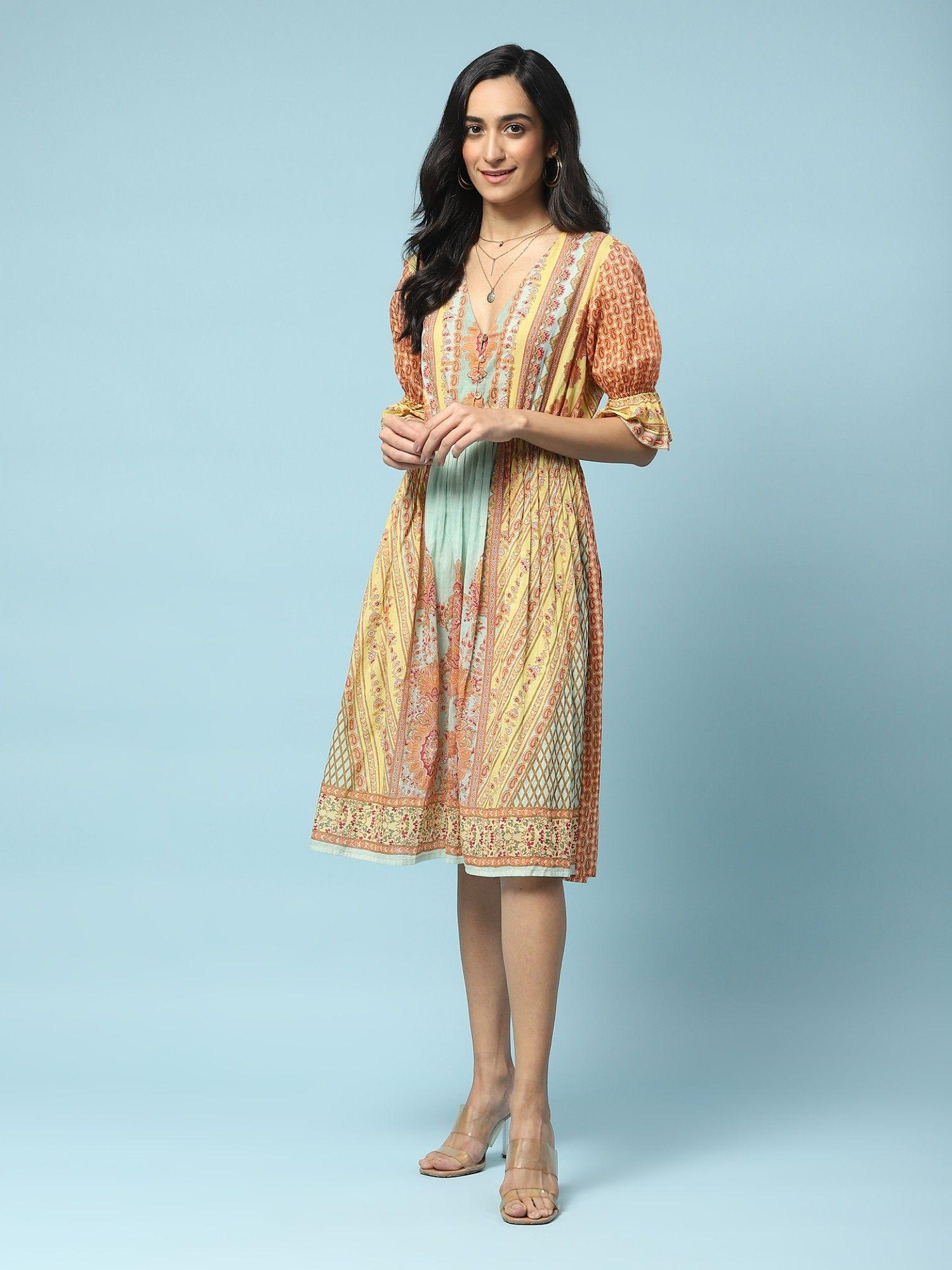 multi-color printed dress