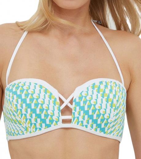 multi color printed halter neck bikini top