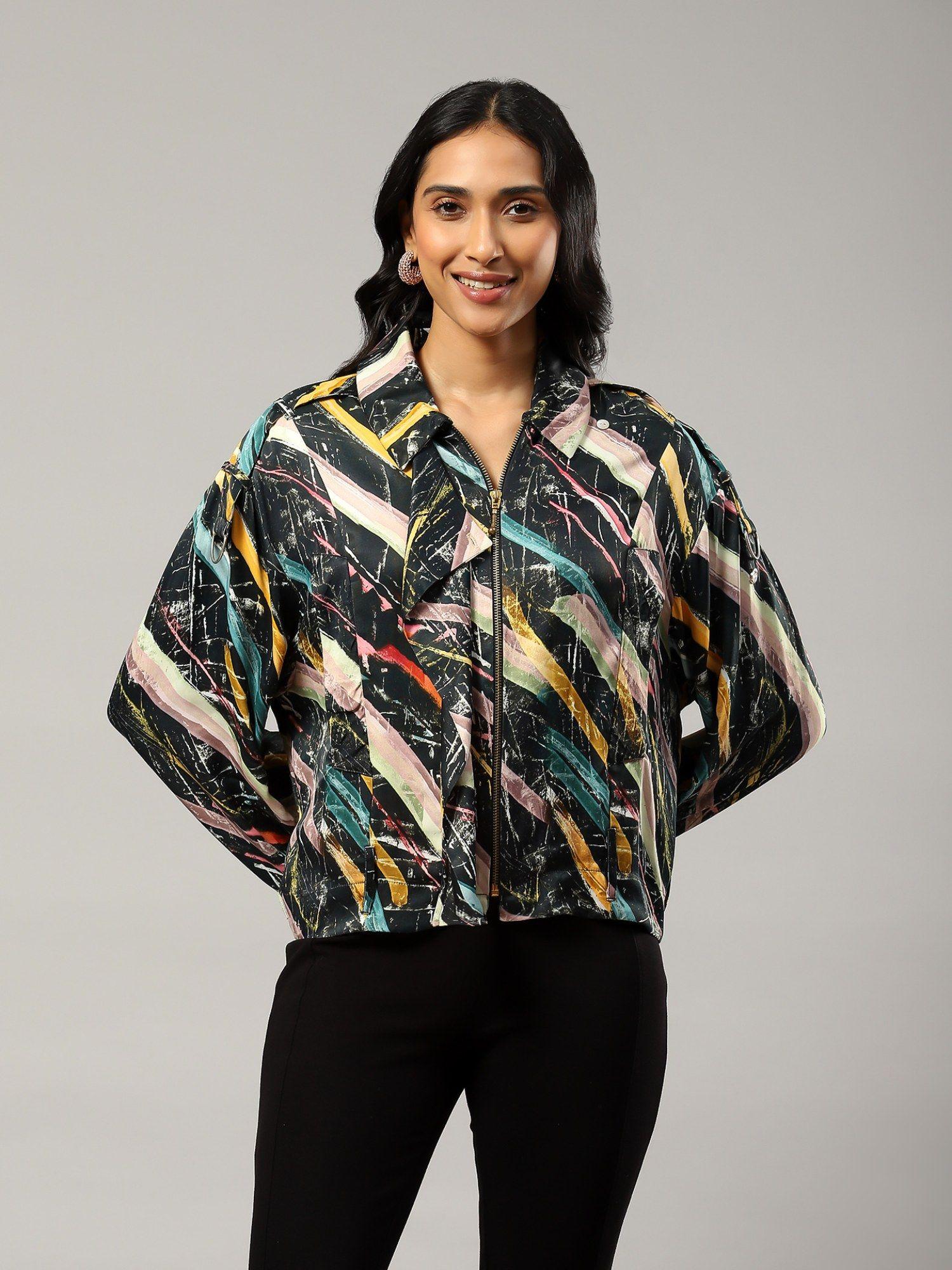 multi-color printed jacket