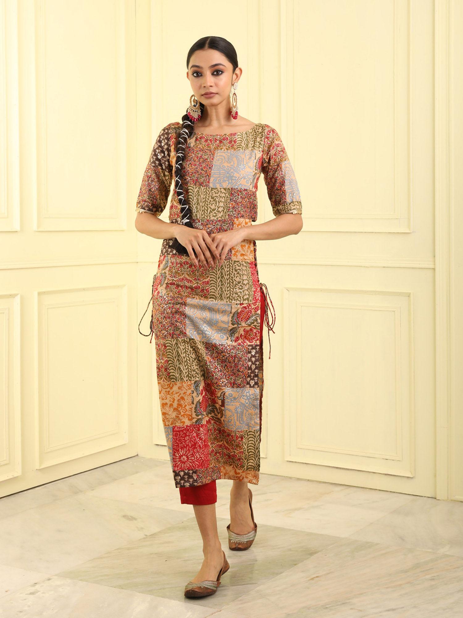 multi-color printed kurta