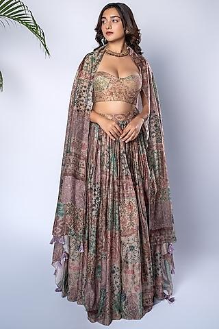 multi-color printed lehenga set