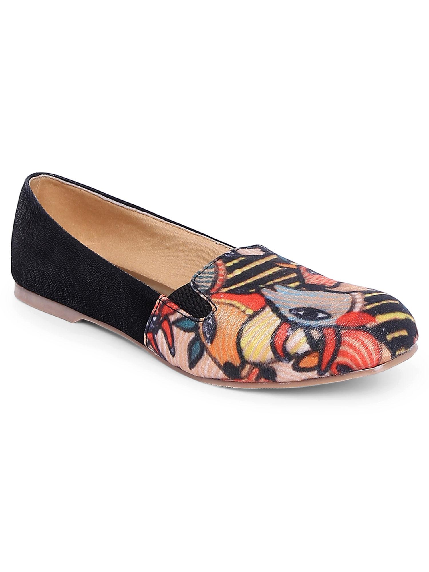 multi-color printed loafers