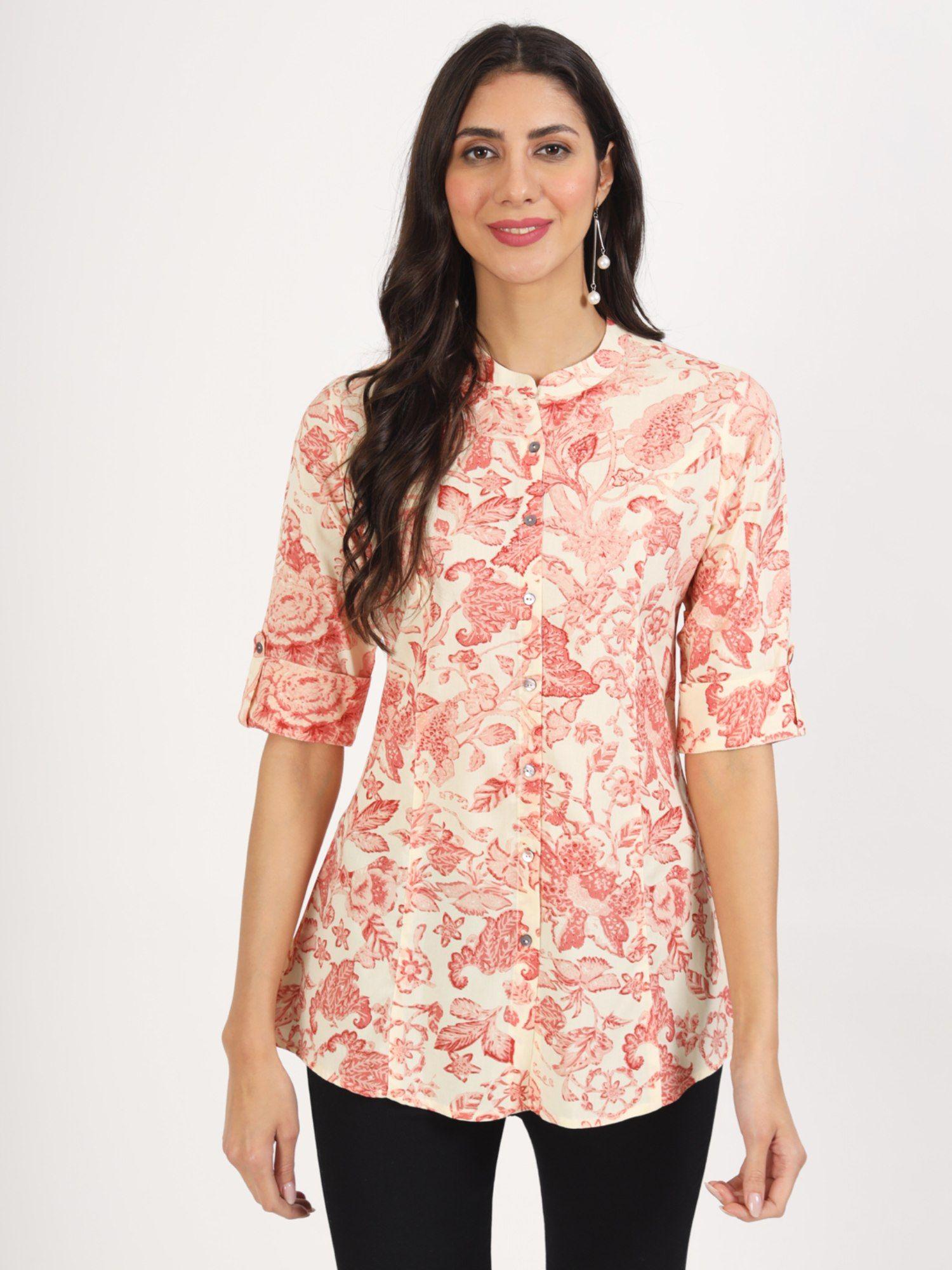 multi-color printed rayon top