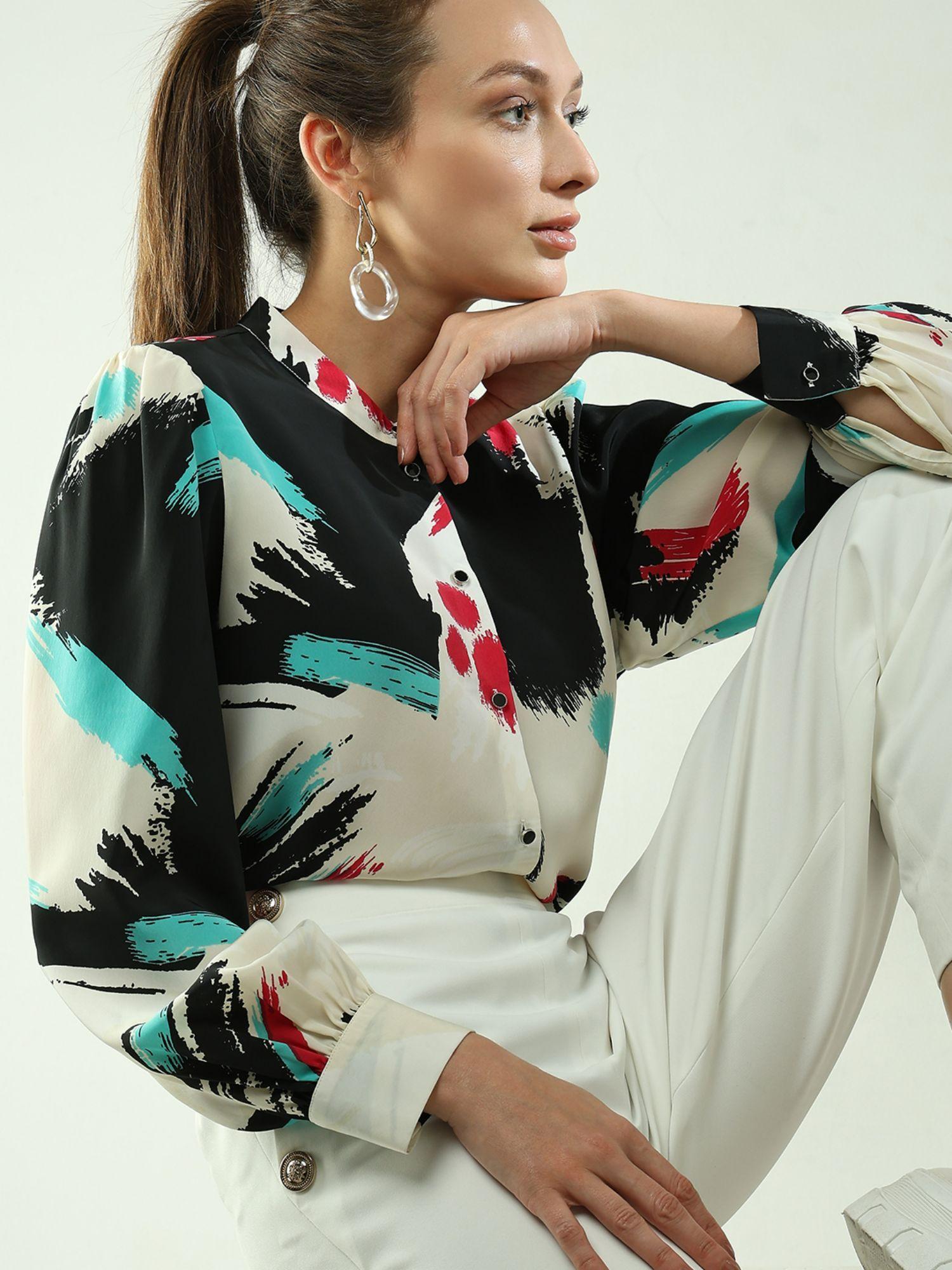 multi color printed shirt