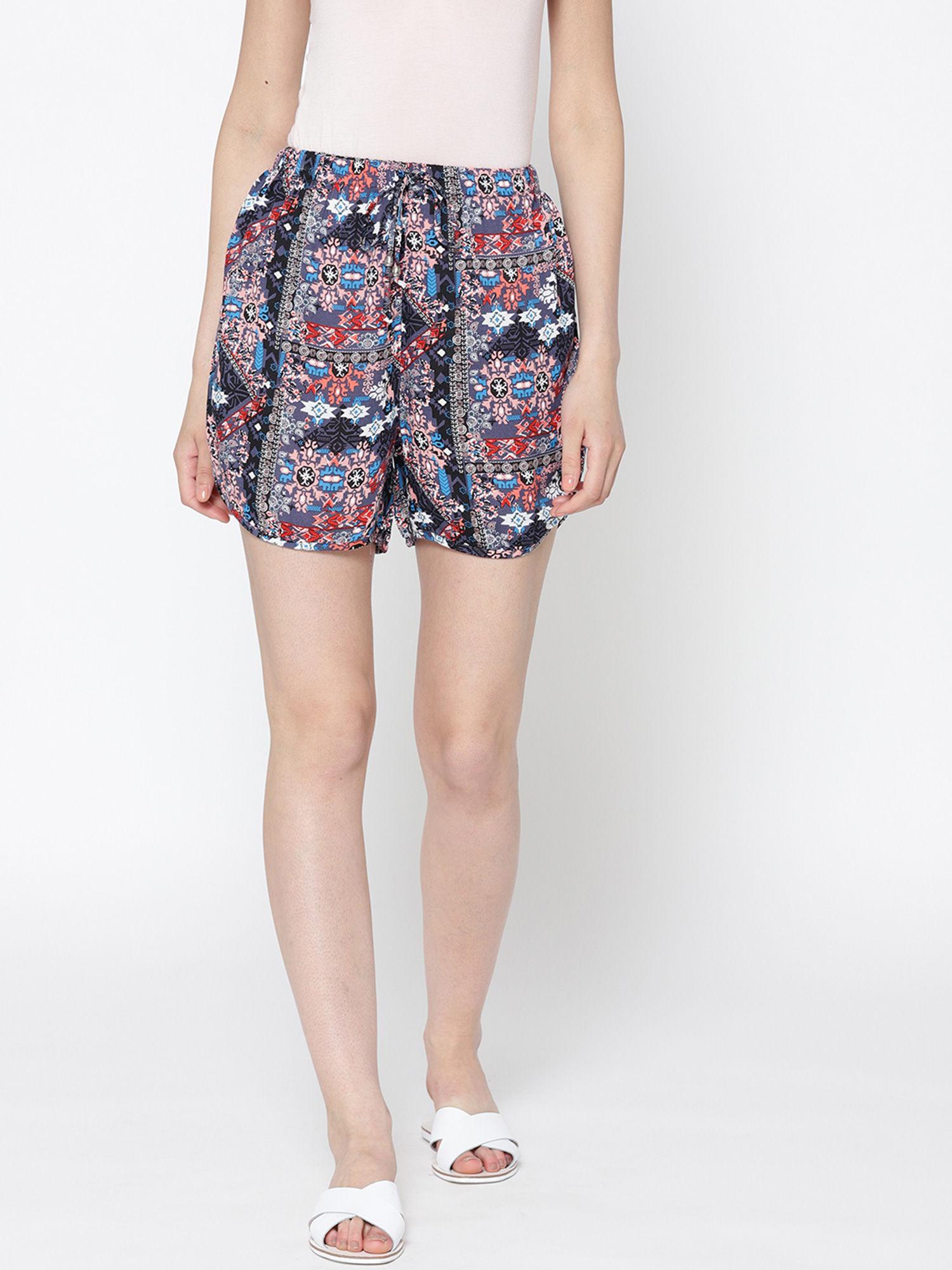 multi-color printed shorts