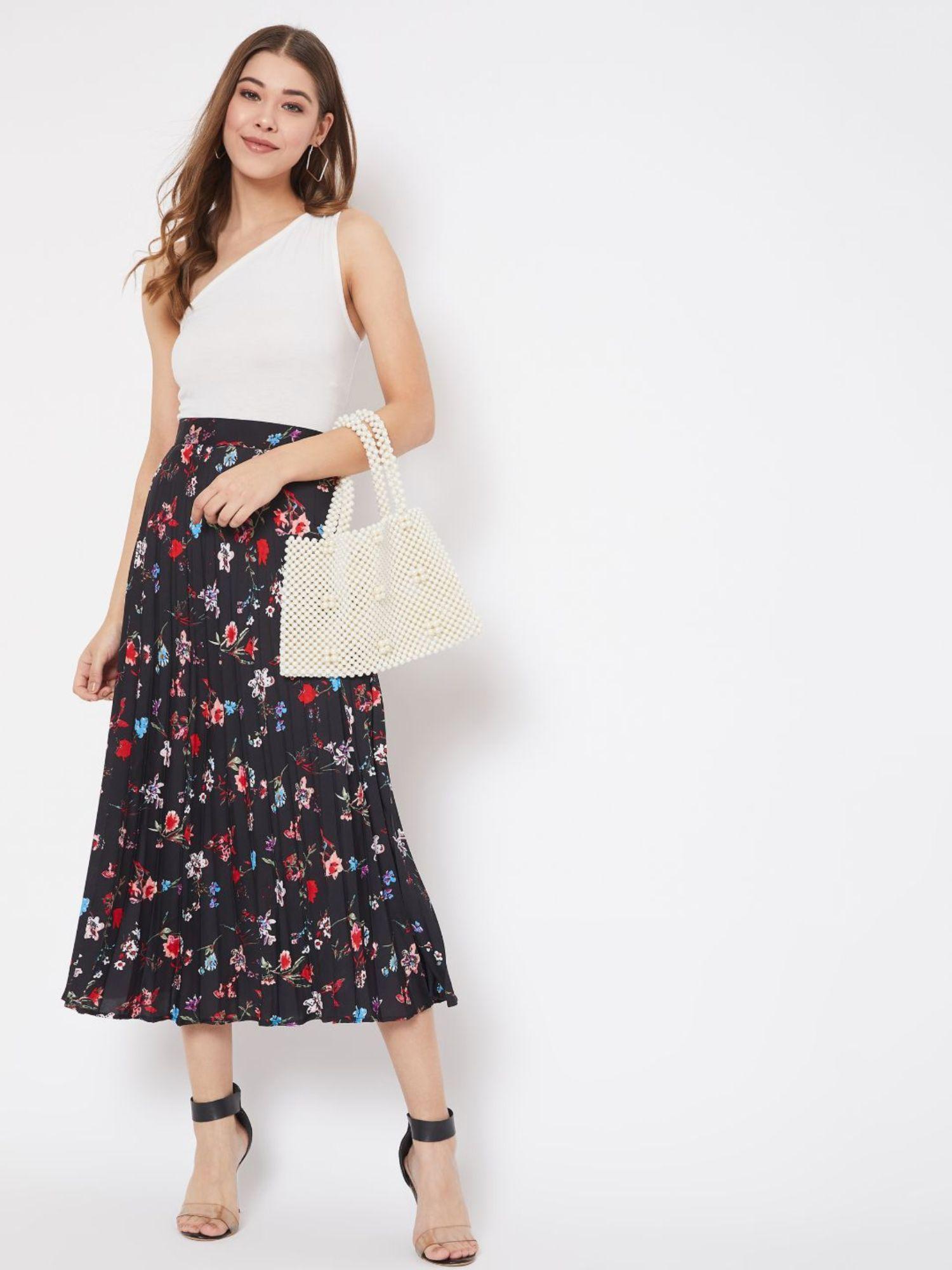 multi-color printed skirt