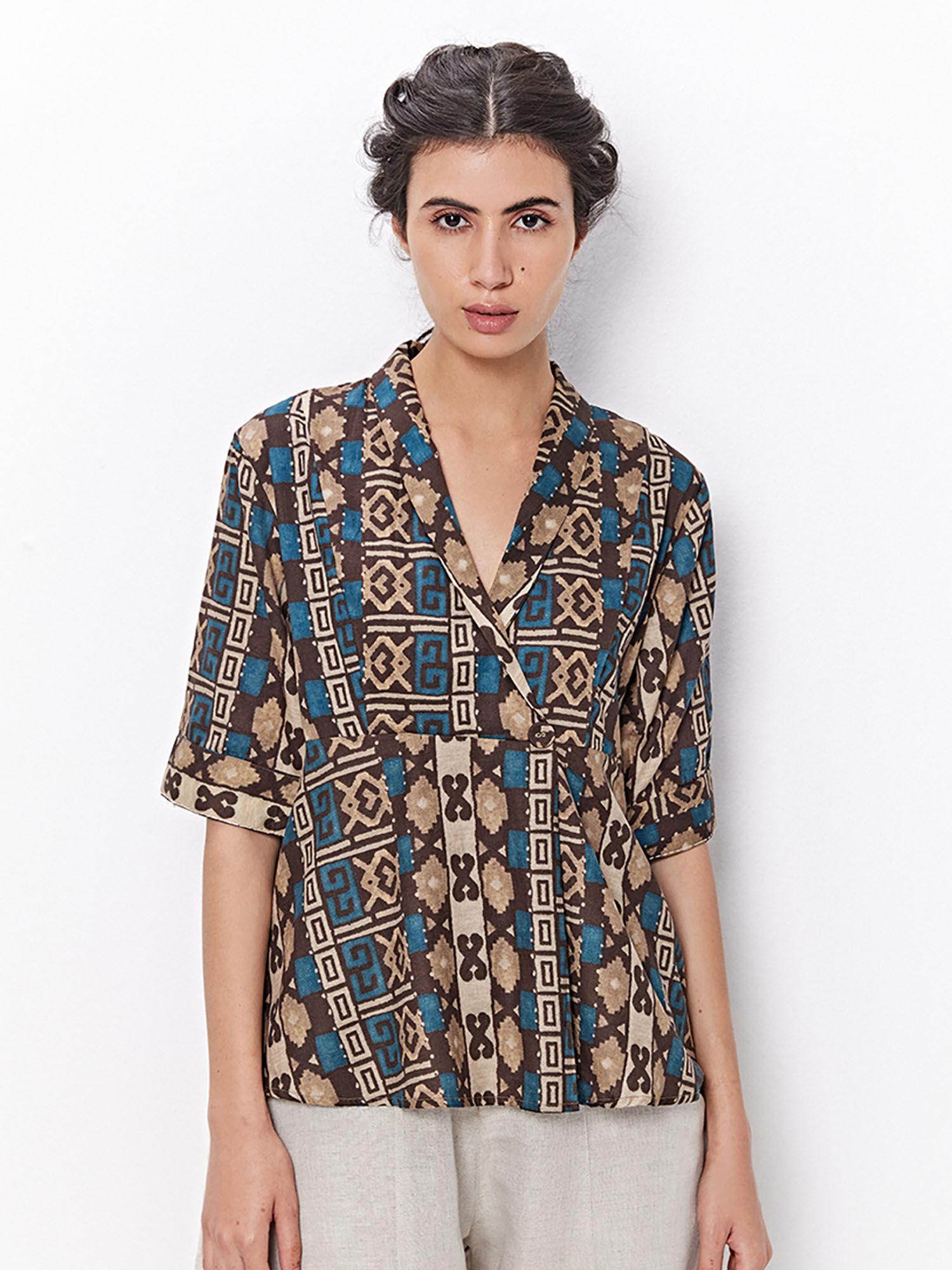 multi-color printed tunic