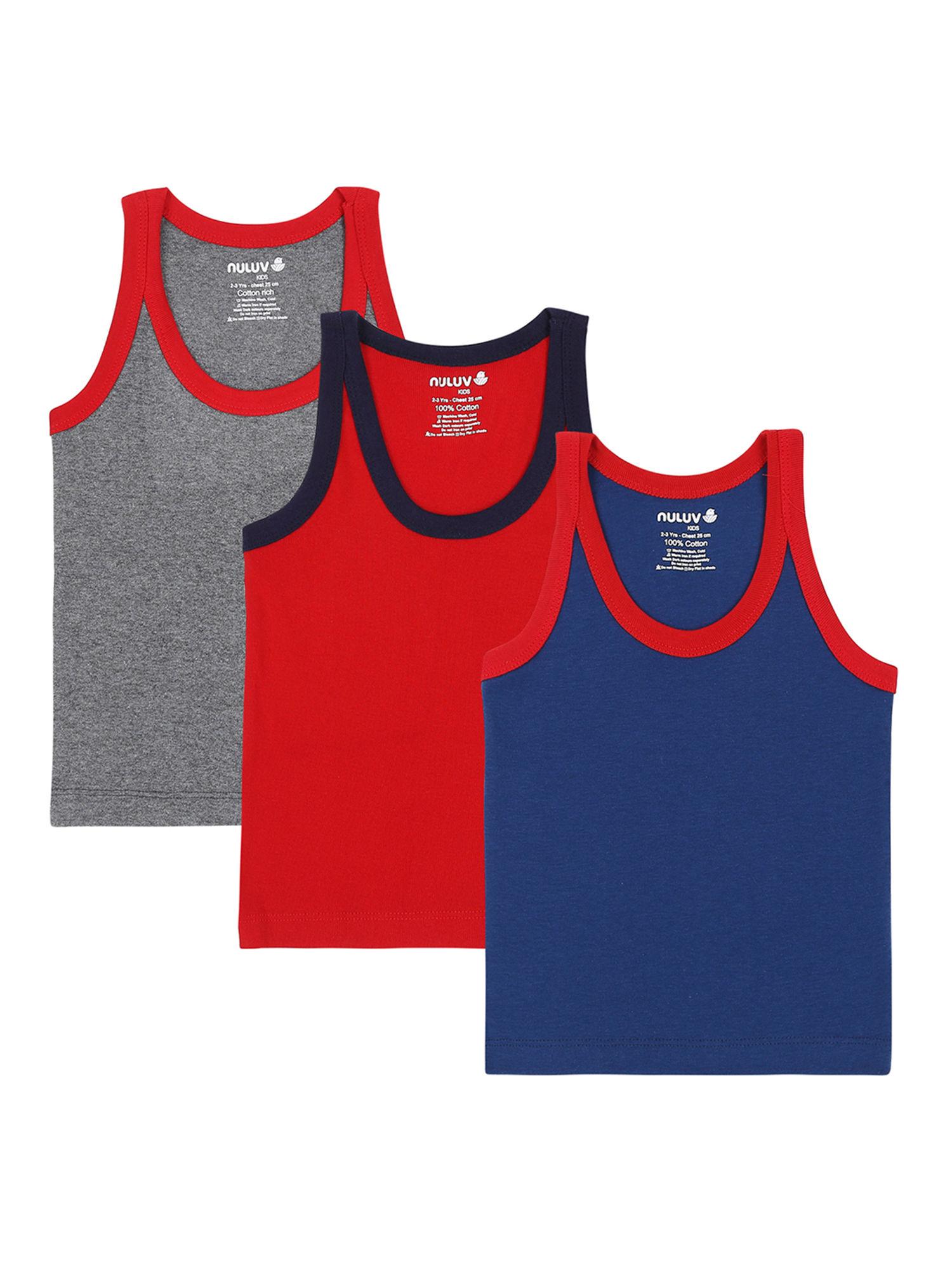 multi-color printed vests (pack of 3)