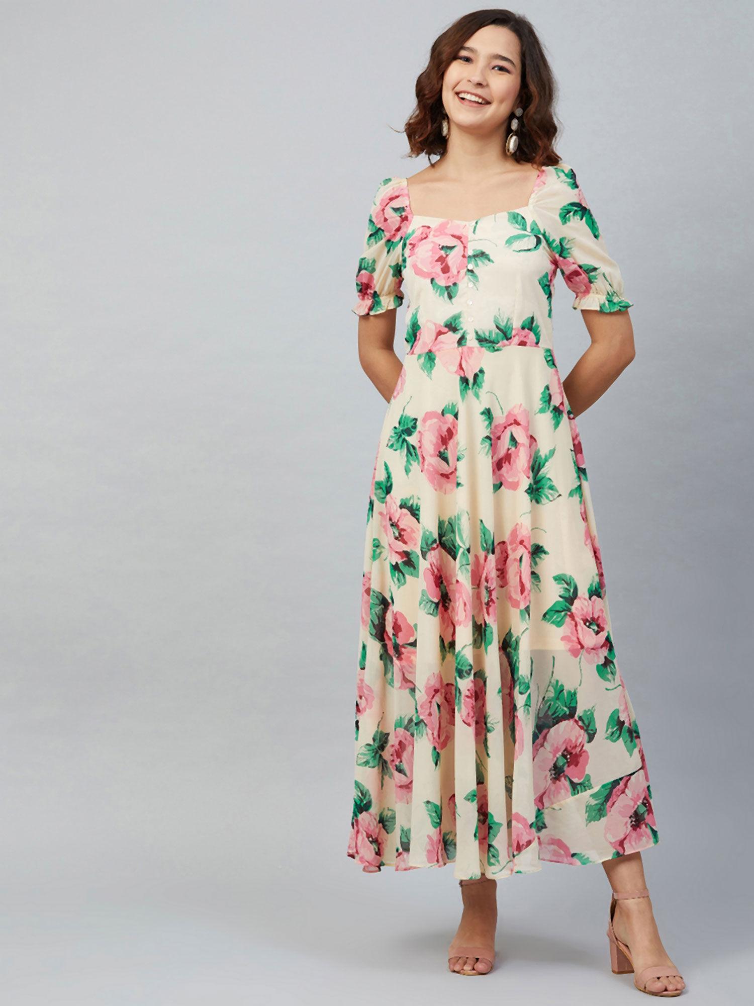 multi-color regular floral maxi dress