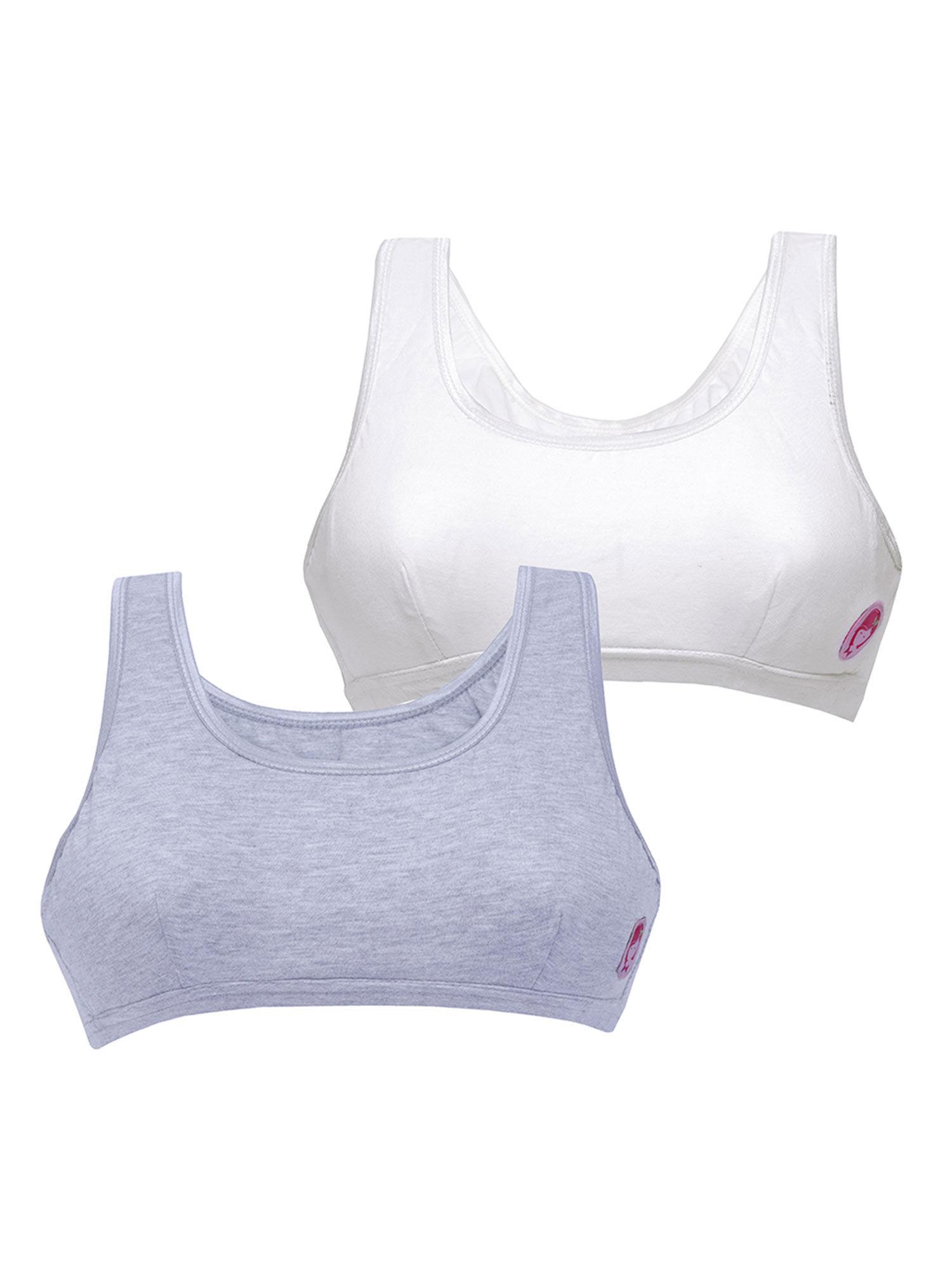 multi-color solid beginners bra (pack of 2)