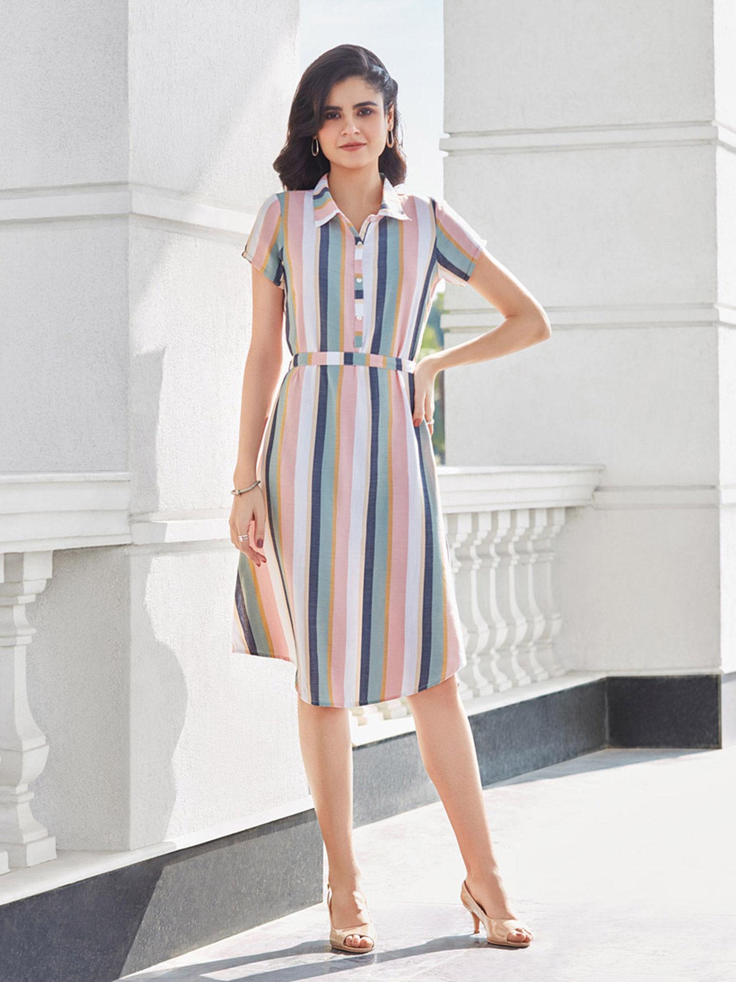 multi-color solid dress