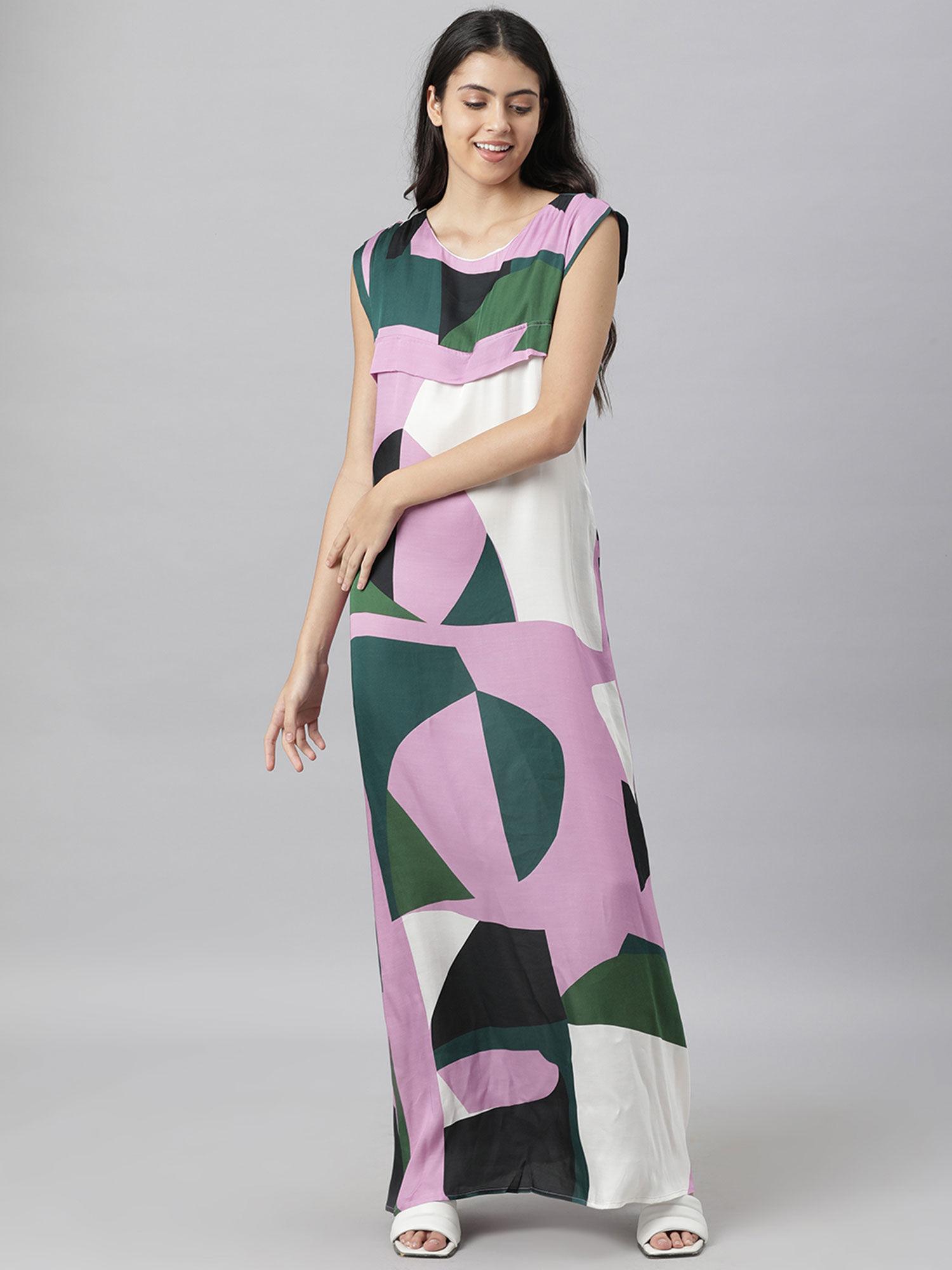 multi-color solid plain dress