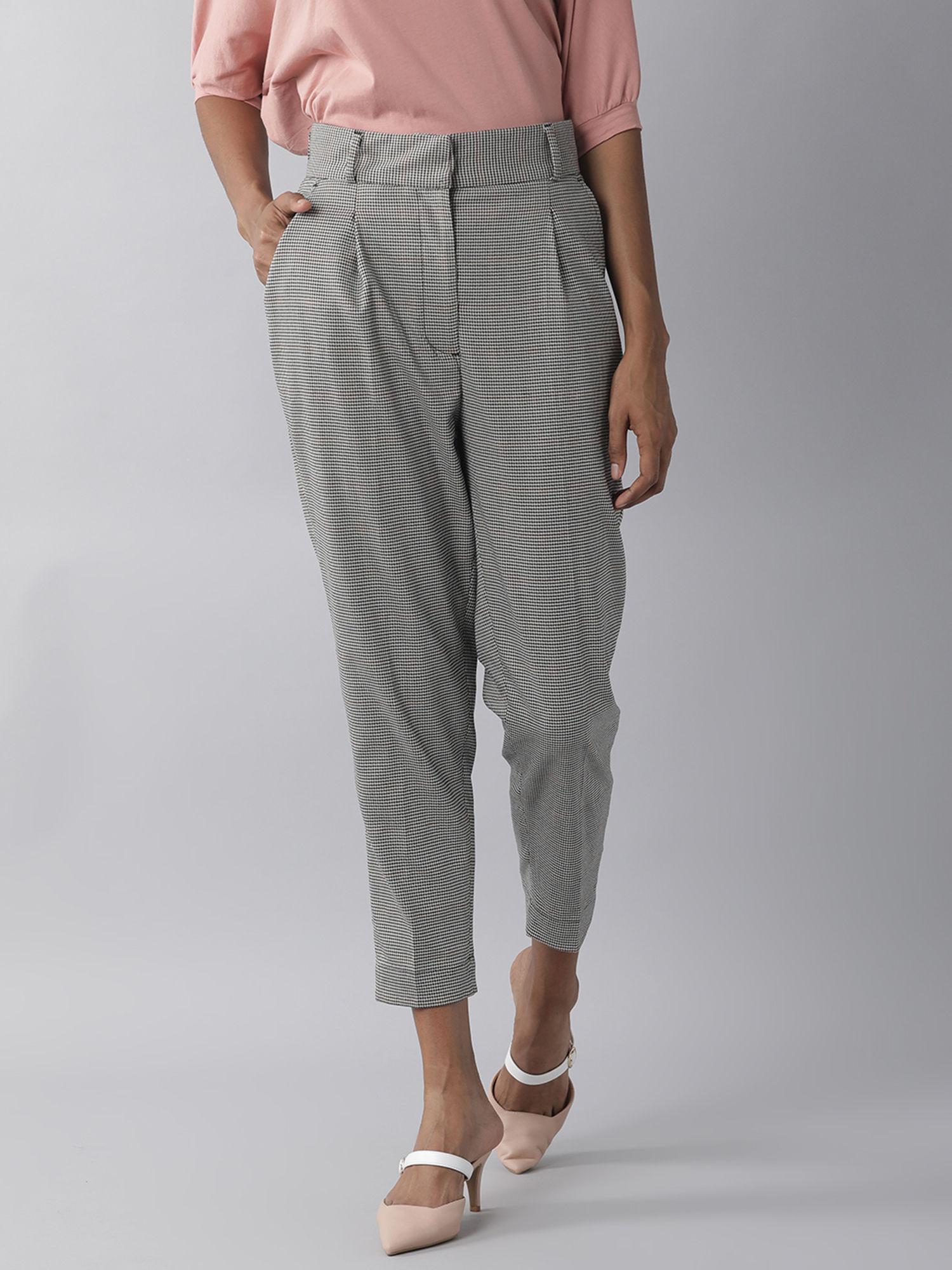 multi-color solid plain trousers