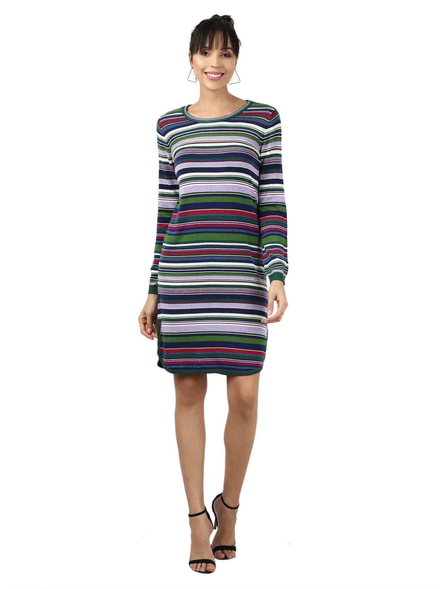 multi-color stripes dress