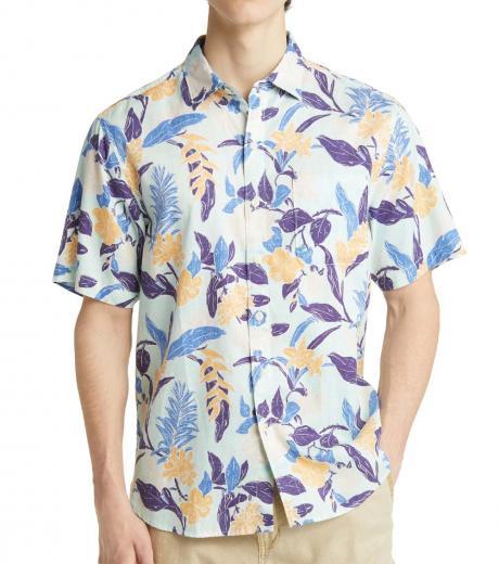 multi color tortola aqua isles floral shirt