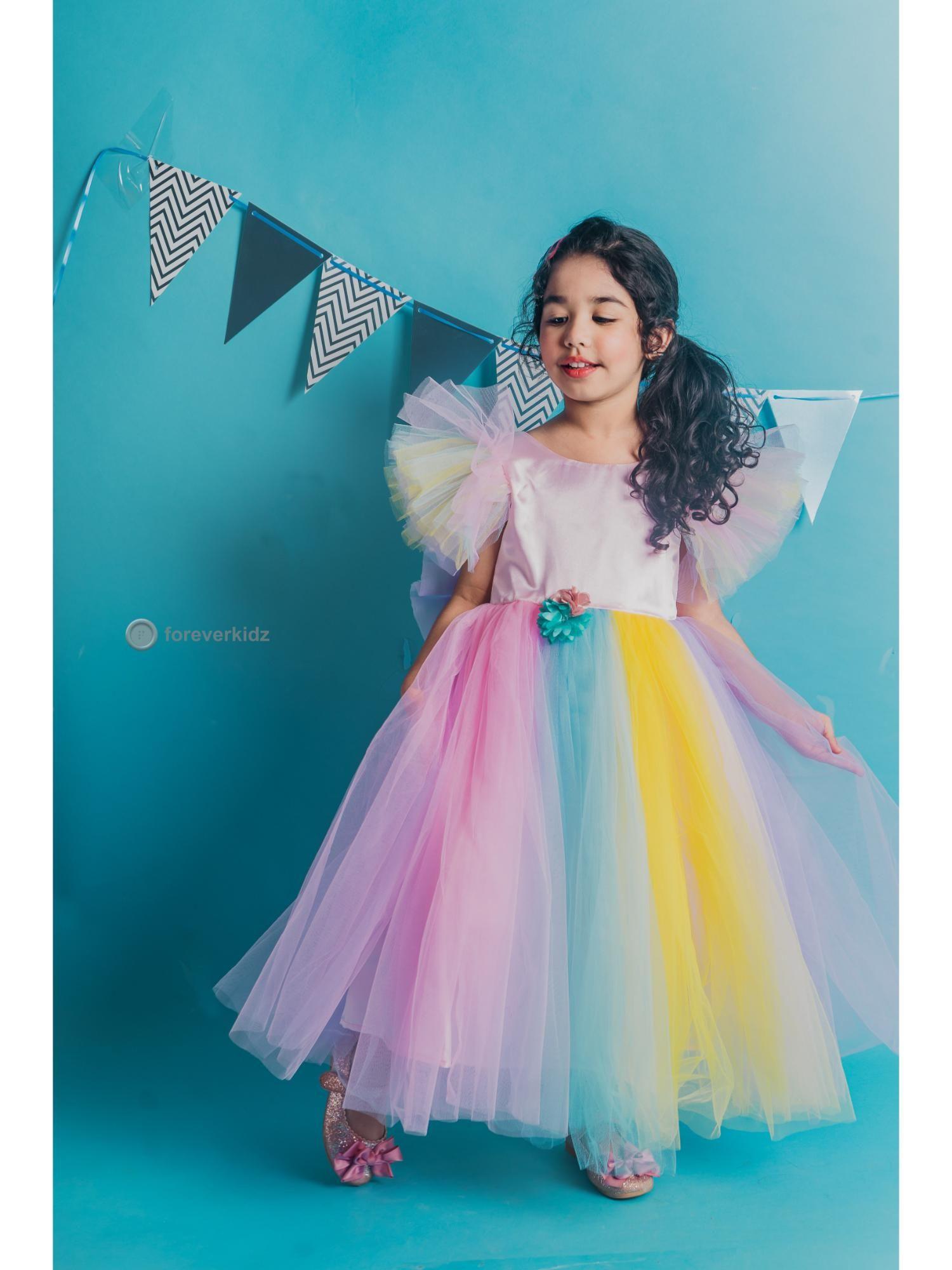 multi-color unicorn tutu dress