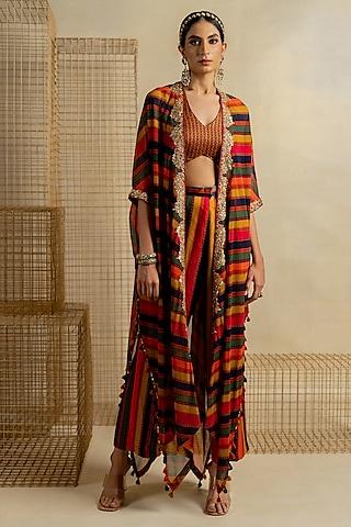 multi-colored-organza-aari-embroidered-cape-set