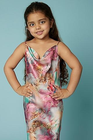 multi-colored printed dress for girls