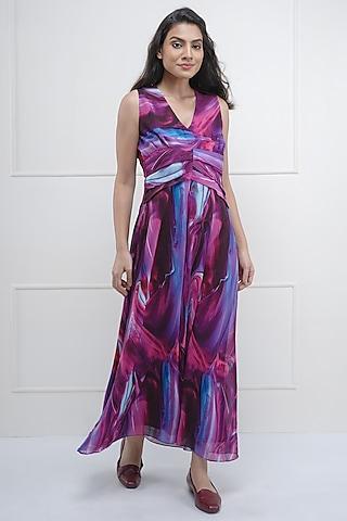 multi-colored printed dress