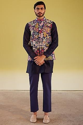 multi-colored-silk-embroidered-bundi-jacket-with-kurta-set