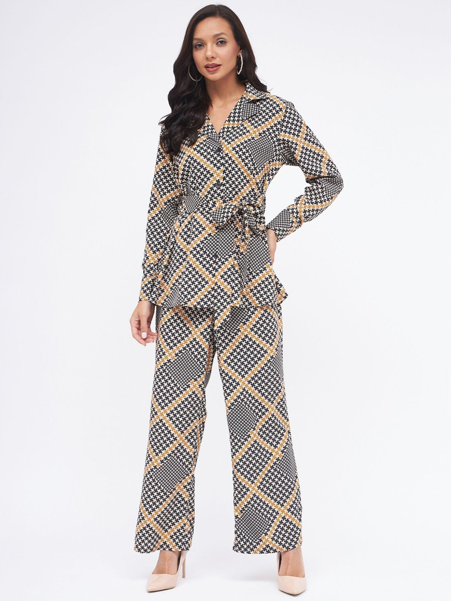 multi-colored abstract print co-ord for women