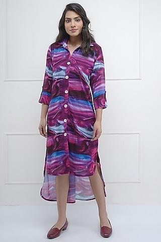 multi-colored abstract printed dress