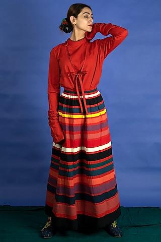 multi colored applique work skirt set