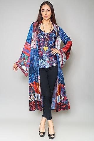 multi colored cape in satin