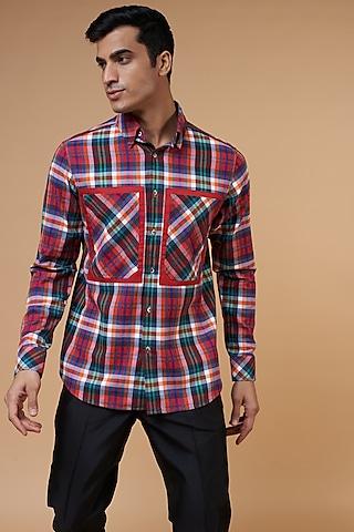 multi-colored cotton checkered shirt