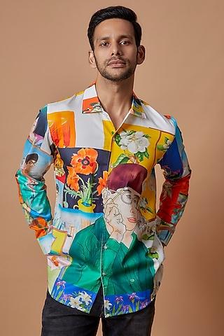 multi-colored cotton floral printed shirt