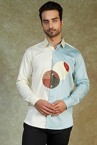 multi-colored cotton hand painted shirt