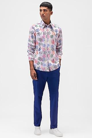 multi-colored cotton poplin printed shirt