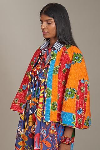 multi-colored cotton printed cape