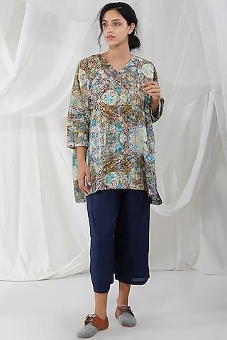 multi-colored cotton printed top