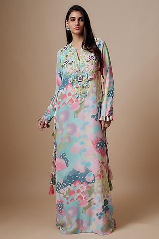 multi-colored crepe euphoria printed kaftan