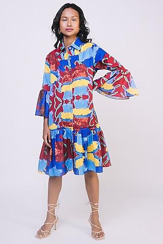 multi-colored digital printed dress