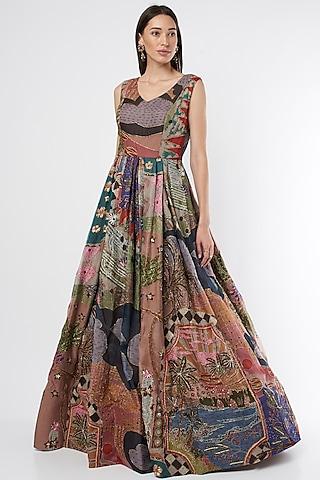 multi-colored embellished gown