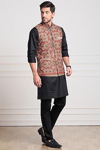 multi-colored embroidered bundi jacket