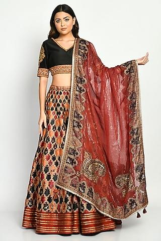 multi-colored embroidered lehenga set